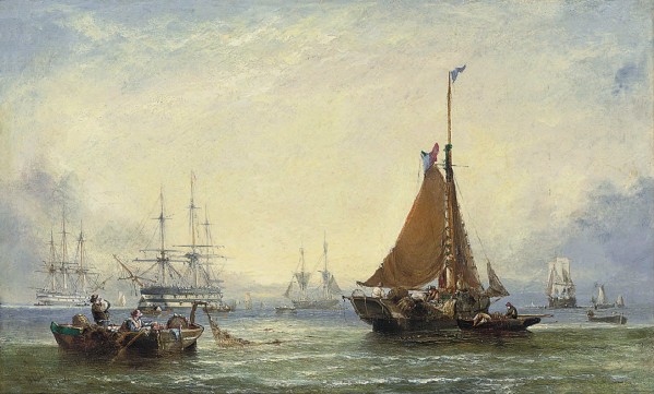Shipping off the Coast of Kent by Ebenezer Colls
